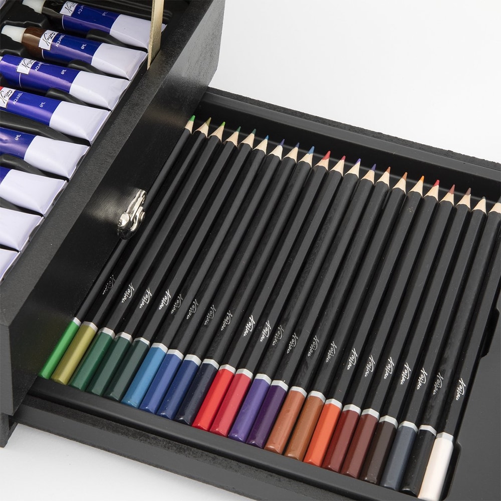 Set instrumente colorat NASSAU Creative Craft, 115 piese