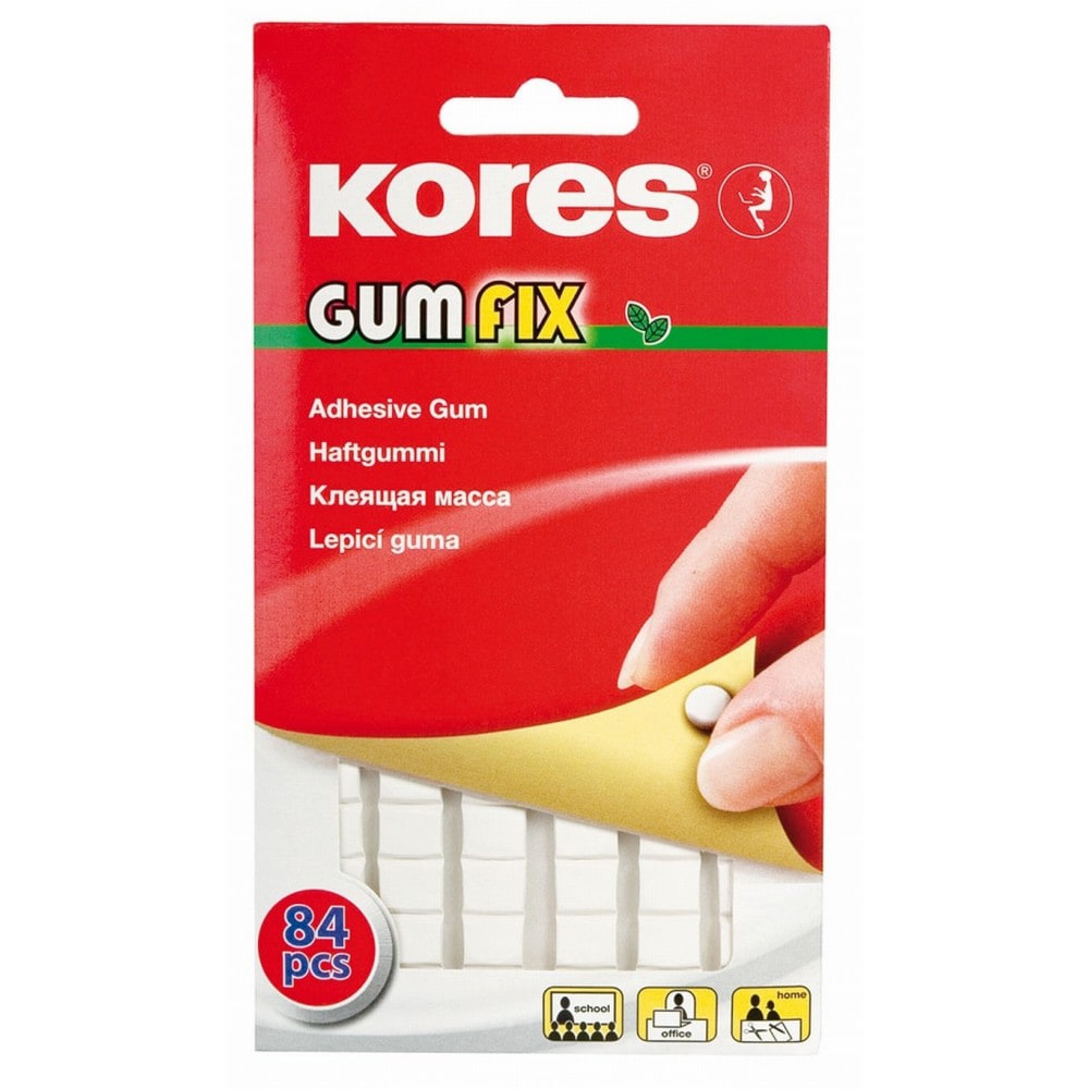 Pastile autoadezive KORES Gumfix, 50 g, 84 pastile