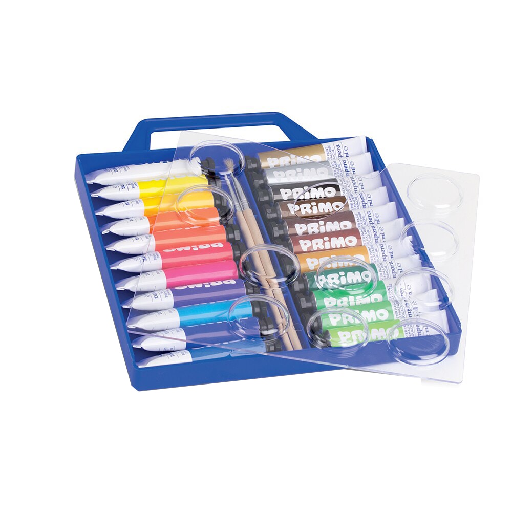 Tempera PRIMO MC449220, 12 ml, 22 culori, 2 pensule