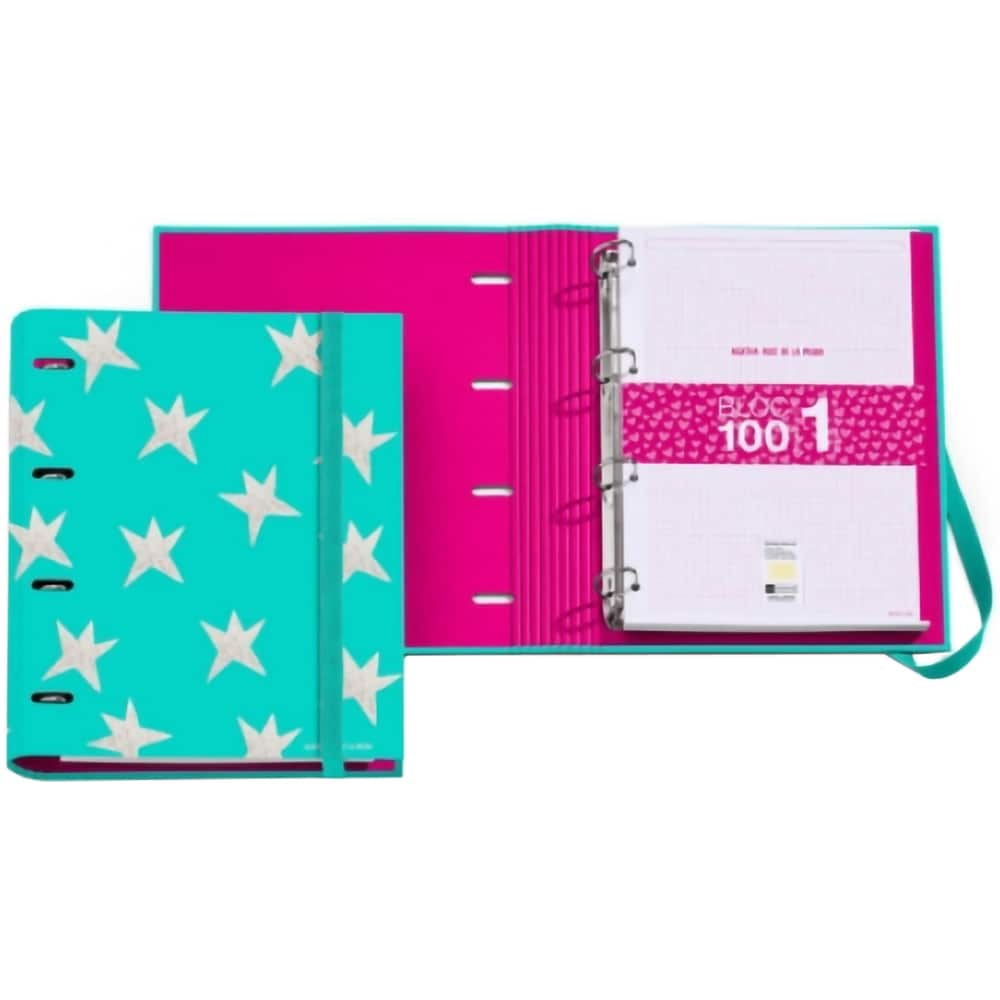 Caiet mecanic MIQUELRIUS MQ014698, A4, 100 file, 4 inele, verde + refill