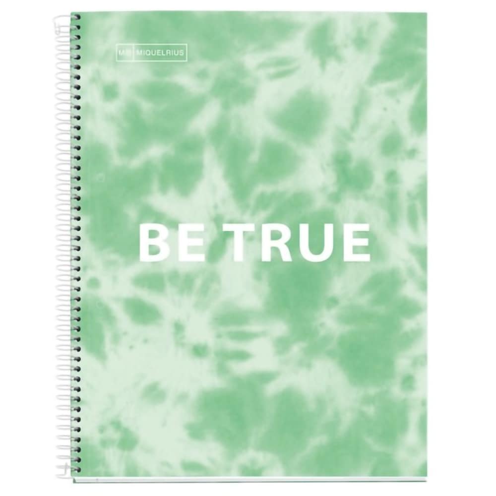 Caiet pentru scoala MIQUELRIUS TIE DYE, Matematica, A4, 120 file, legatura spirala, menta