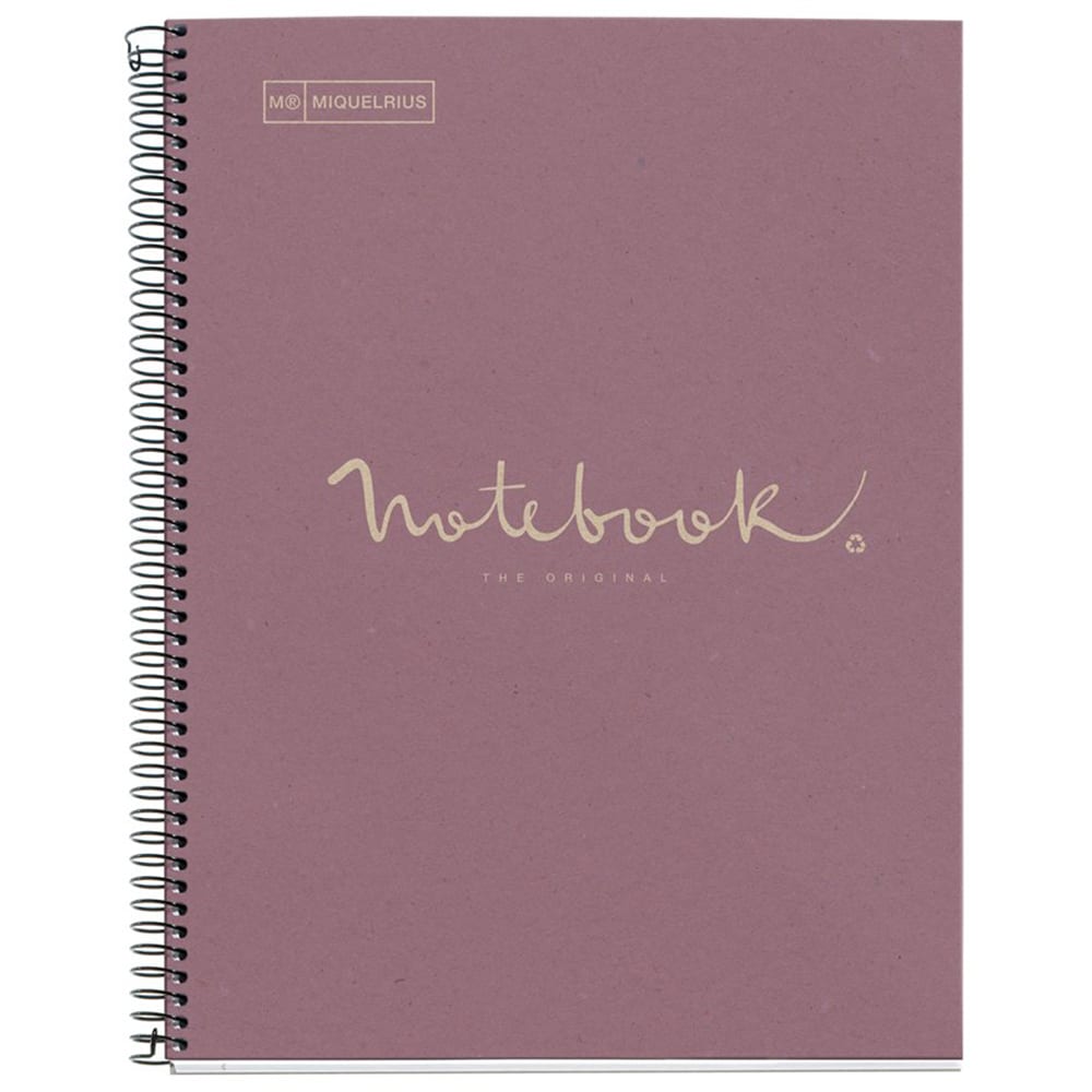 Caiet pentru scoala MIQUELRIUS EcoLavender Emotions, matematica, A4, 80 file, legatura spirala, roz