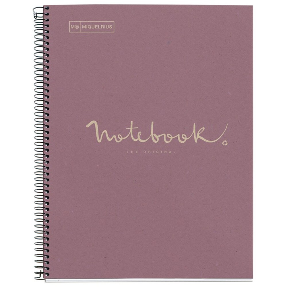 Caiet pentru scoala MIQUELRIUS EcoLavender Emotions, dictando, A4, 80 file, legatura spirala, roz