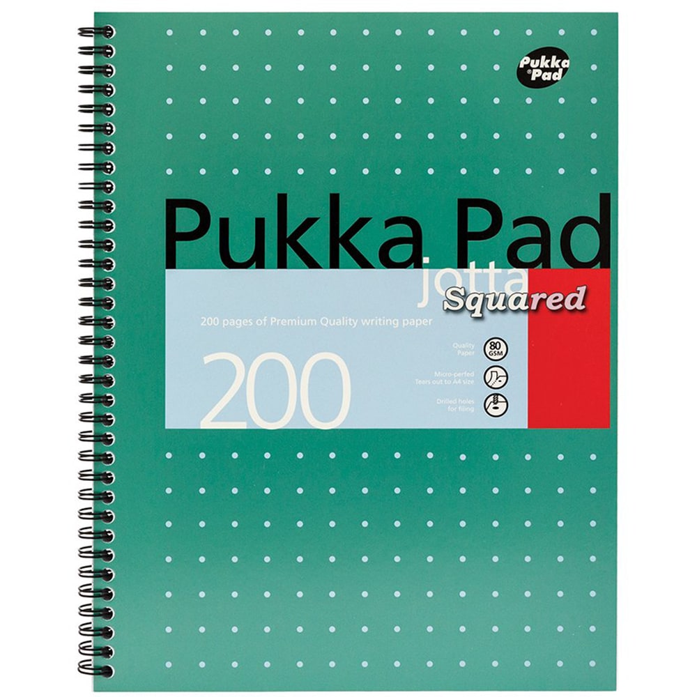 Caiet pentru scoala PUKKA PADS Metallic Jotta, dictando, 100 file, legatura spirala, multicolor