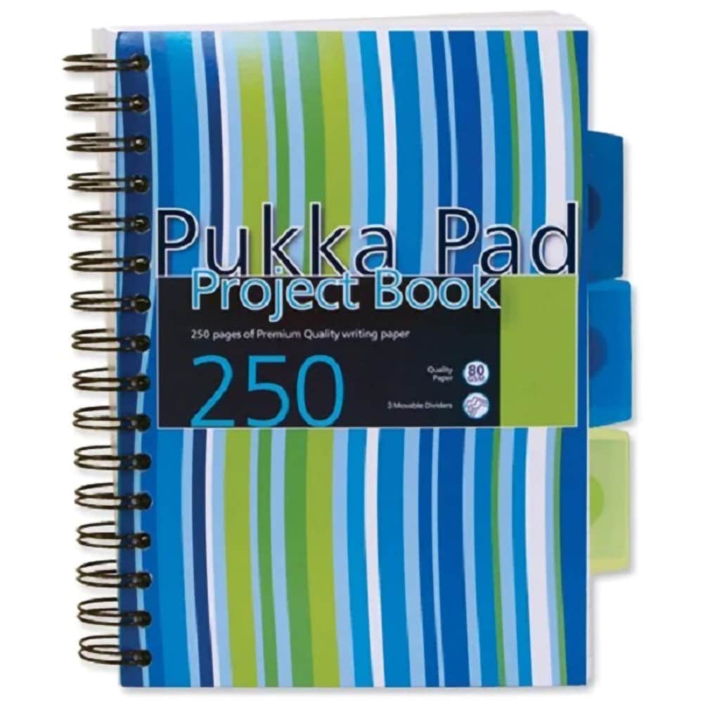 Caiet pentru scoala PUKKA PADS PBS, dictando, A5, 125 file, legatura spirala, albastru, roz