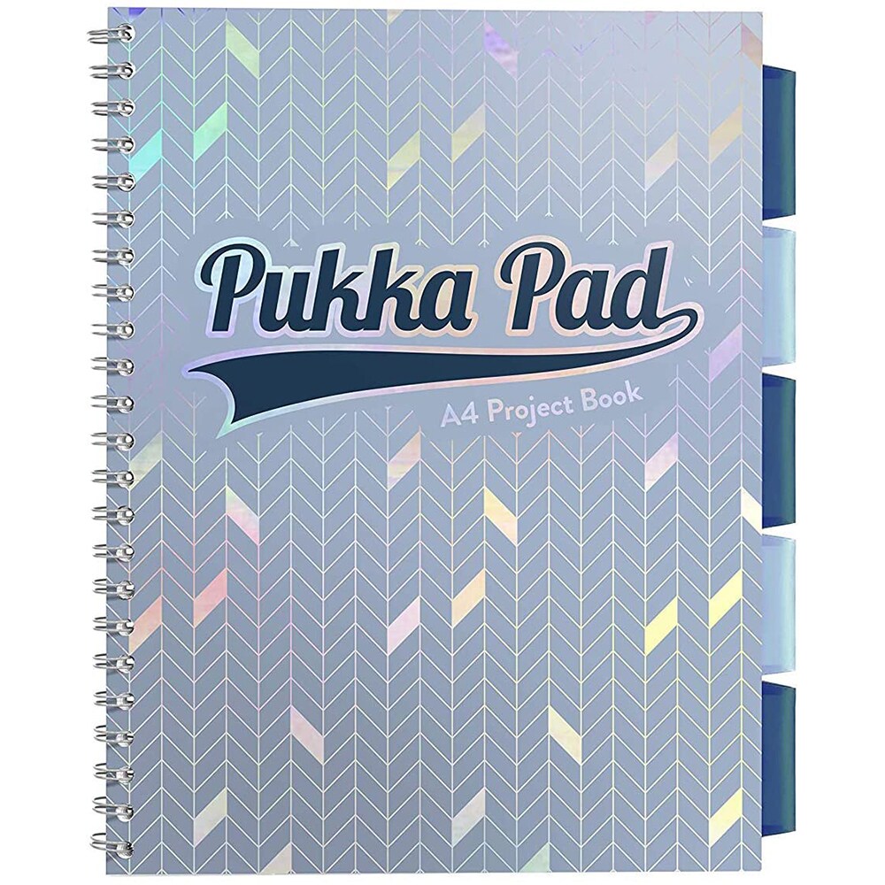 Caiet de birou PUKKA Pads PB Glee, dictando, A4, 200 file, legatura spirala, albastru deschis