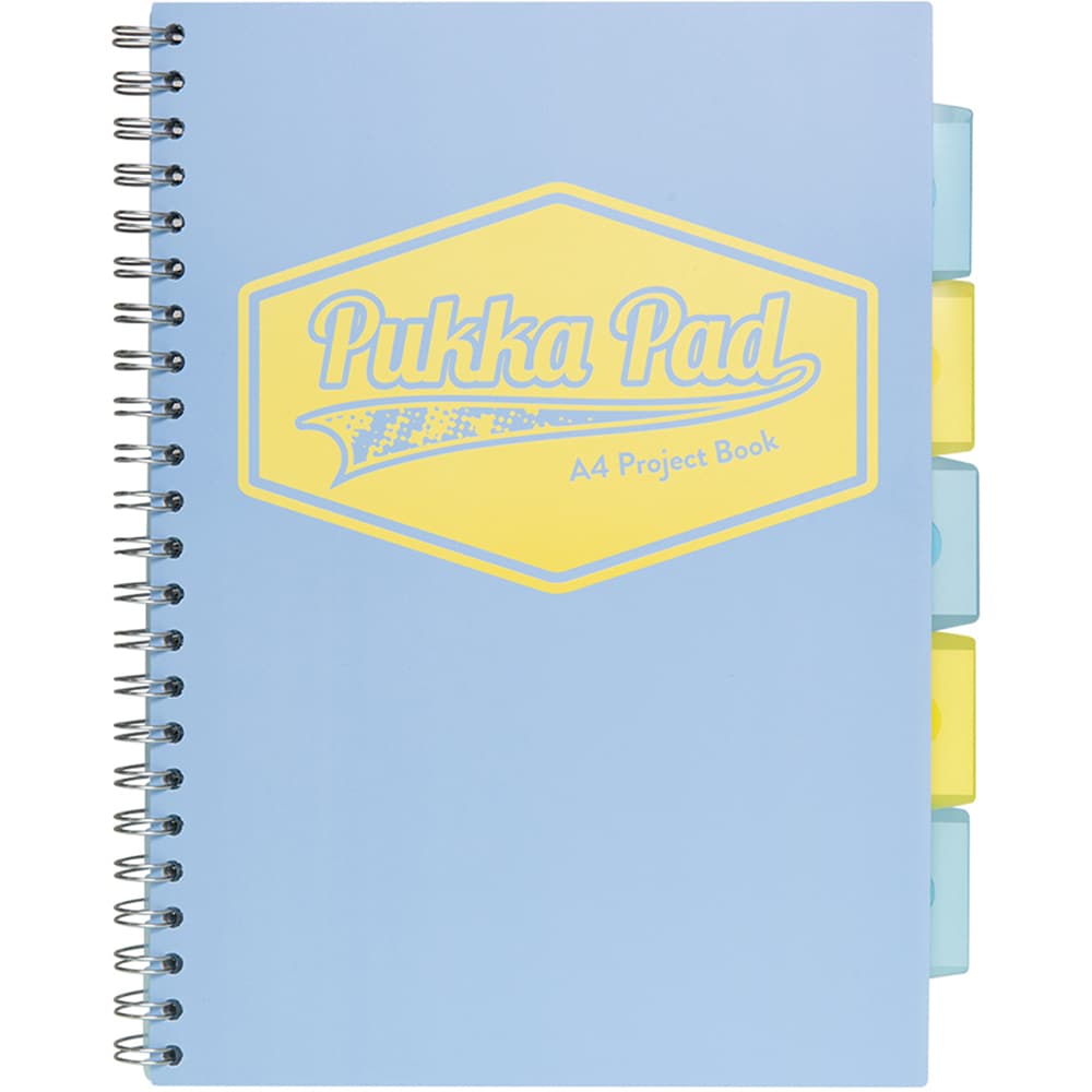 Caiet pentru scoala PUKKA PADS PB Pastel, matematica, A4, 100 file, legatura spirala, albastru
