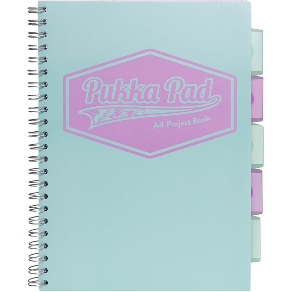 Caiet pentru scoala PUKKA PADS PB Pastel, matematica, 100 file, legatura spirala, multicolor
