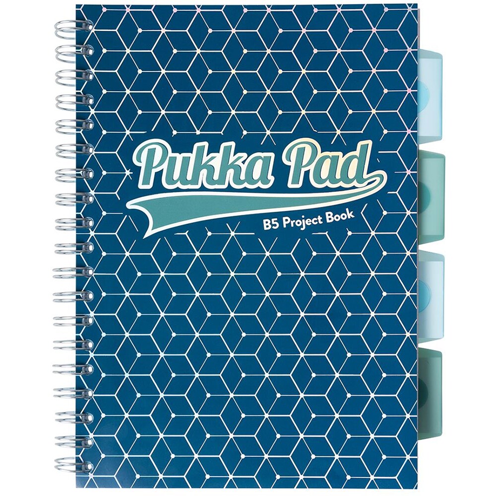 Caiet pentru scoala PUKKA PADS Project Book Glee, Matematica, B5, 100 file, legatura spirala, albastru inchis