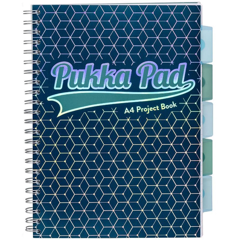 Caiet pentru scoala PUKKA PADS Project Book Glee, Matematica, A4, 100 file, legatura spirala, albastru inchis