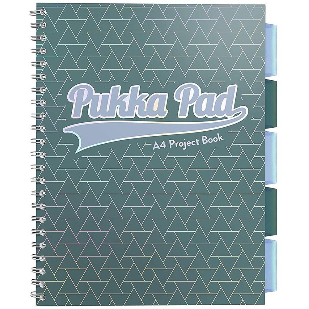Caiet pentru scoala PUKKA PADS Project Book Navy, Matematica, A4, 100 file, legatura spirala, verde