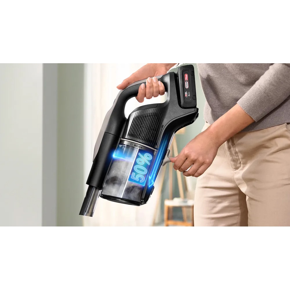 Aspirator vertical 2in1 BOSCH Unlimited 10 BSS1041GHF, 0.4l, 18V, autonomie max 80 min, MicroClean, negru-gri