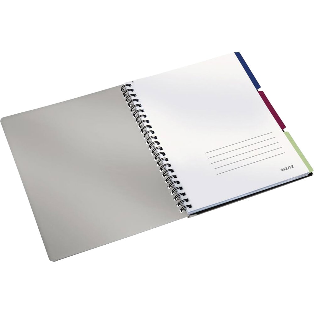 Caiet de birou LEITZ Executive Get Organized PP, matematica, A4, 80 file, legatura spirala, violet