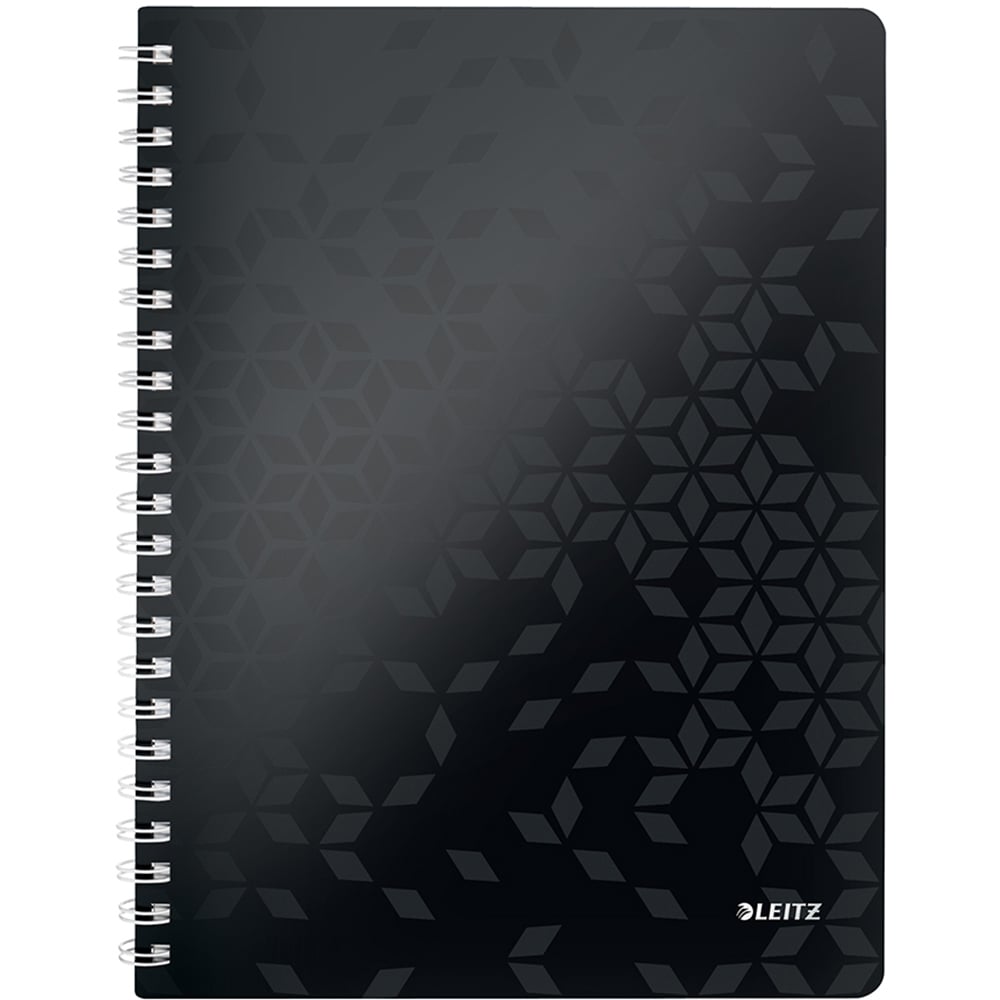 Caiet pentru scoala LEITZ WOW, matematica, A4, 80 file, legatura spirala, negru