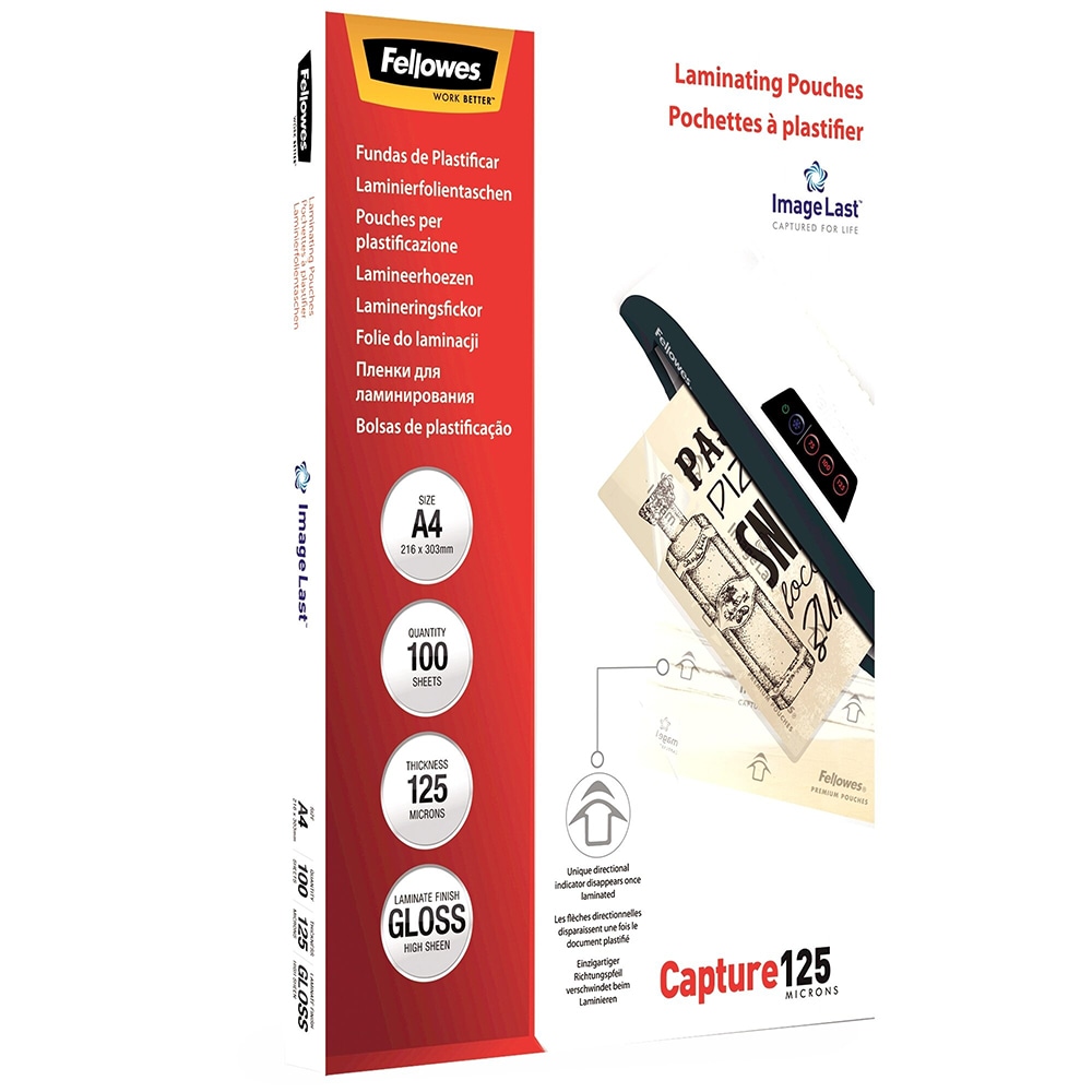 Folie laminat FELLOWES, 125 microni, A4, 100 bucati
