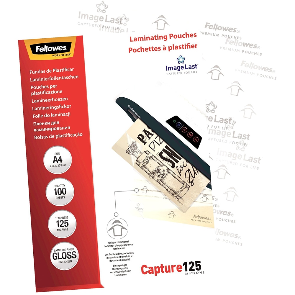 Folie laminat FELLOWES, 125 microni, A4, 100 bucati