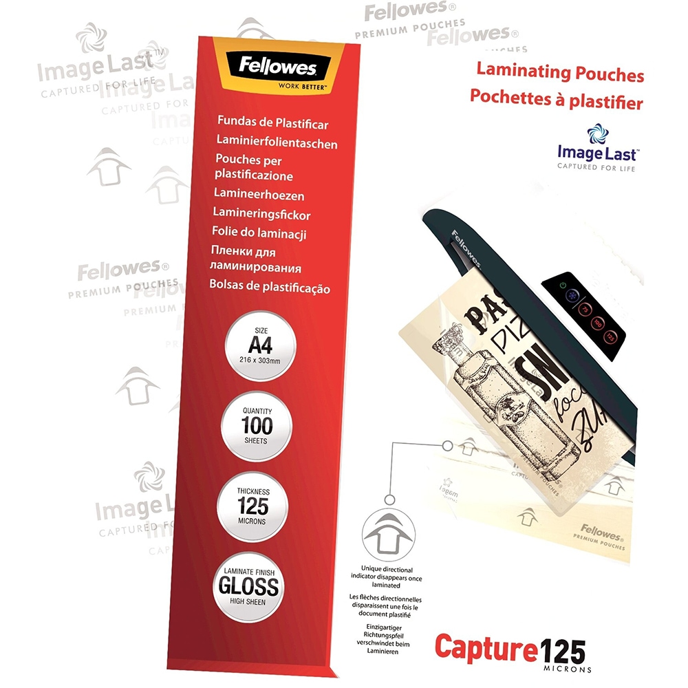 Folie laminat FELLOWES, 125 microni, A4, 100 bucati