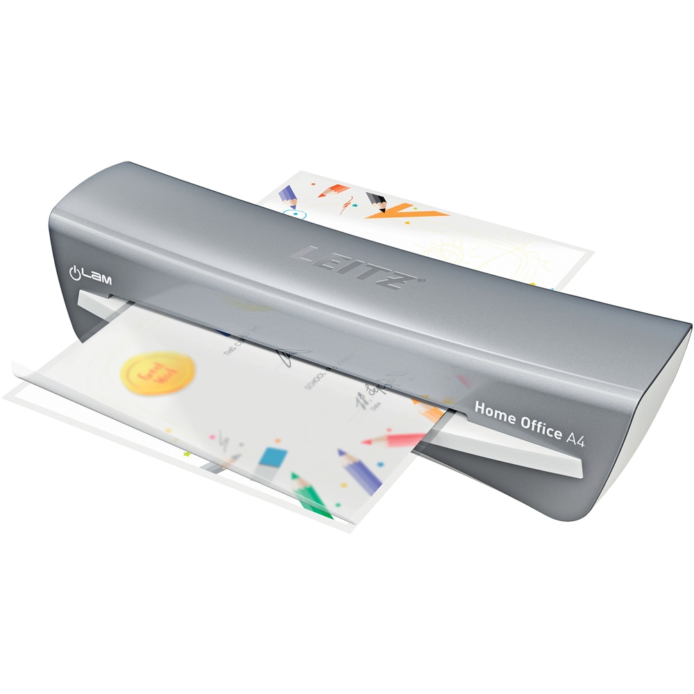 Laminator LEITZ iLAM Home Office, A4, kit folii laminare inclus, argintiu