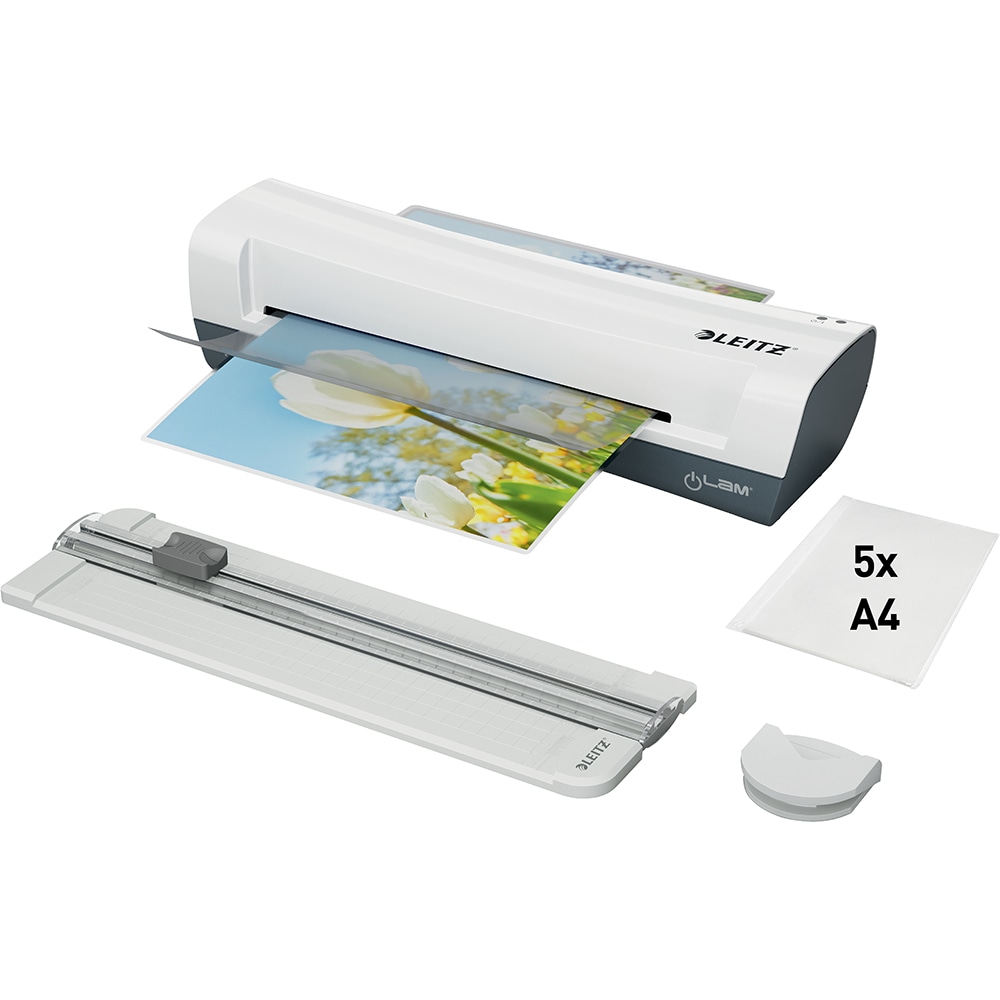 Set laminator LEITZ CRAFT iLAM Home, A4, Alb