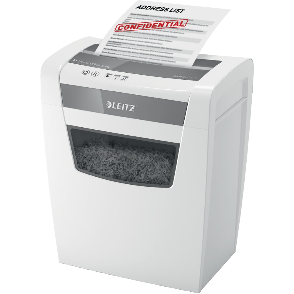 Distrugator documente manual LEITZ Office, 8 coli, 15l, Micro-Cut, alb