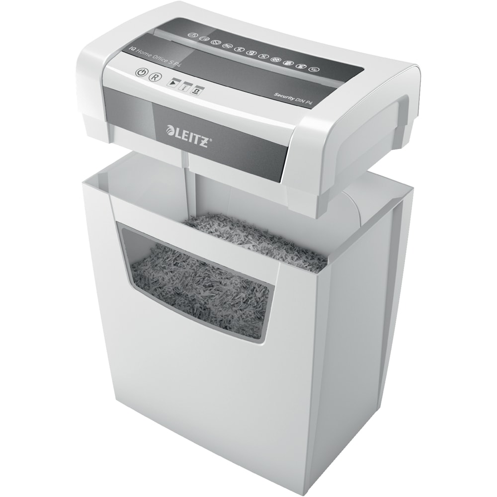 Distrugator documente manual LEITZ Office, 8 coli, 15l, Micro-Cut, alb