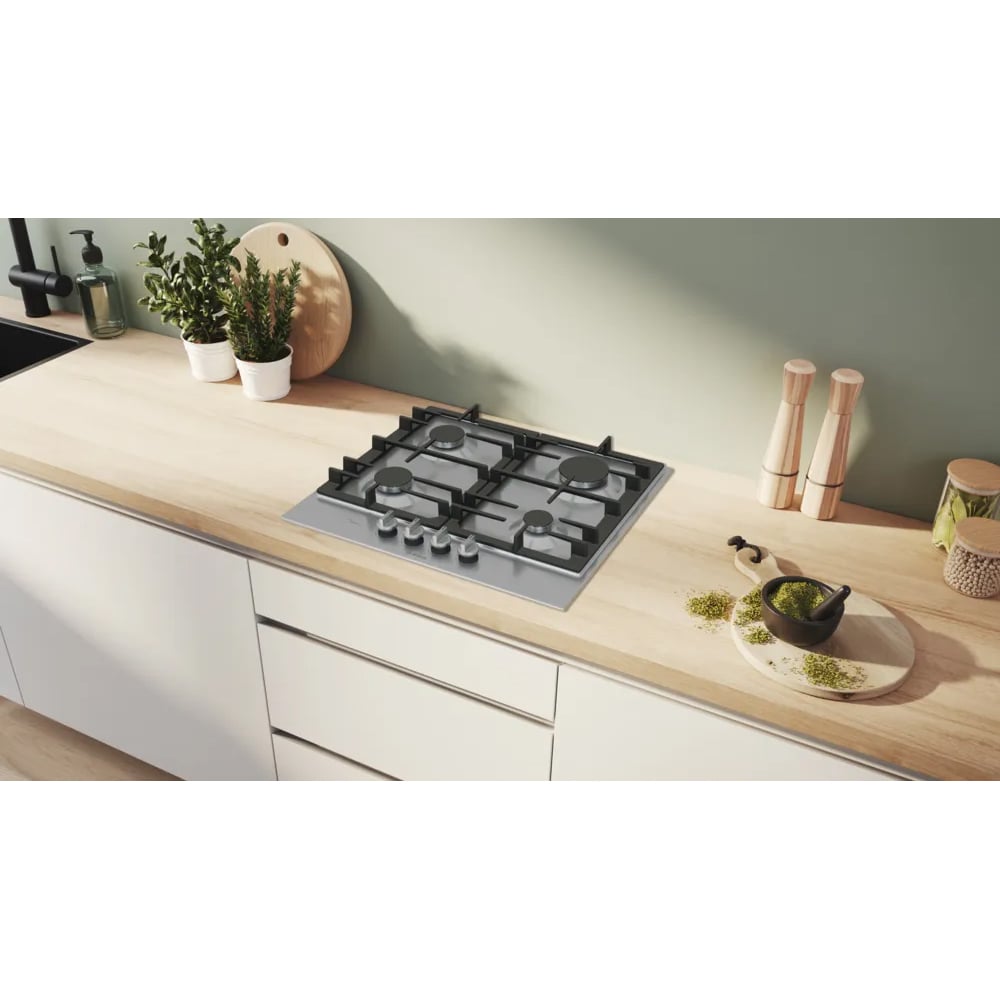 Plita incorporabila BOSCH PCP6A5I90, Gaz, 4 arzatoare, inox