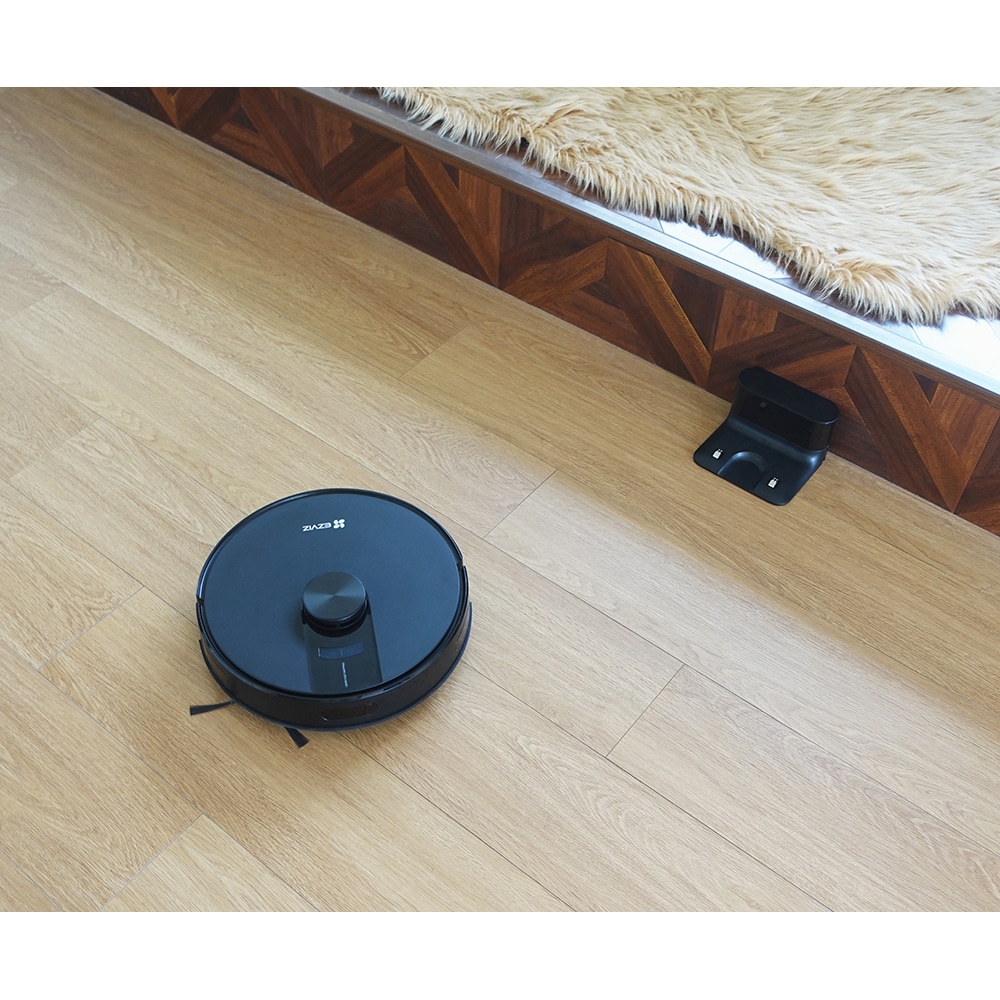 Aspirator robot EZVIZ RE4, 0.35l, 24.1V, autonomie max 240 min, Wi-Fi, functie mop, negru