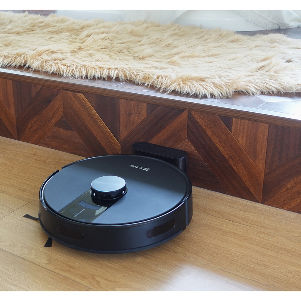 Aspirator robot EZVIZ RE4, 0.35l, 24.1V, autonomie max 240 min, Wi-Fi, functie mop, negru