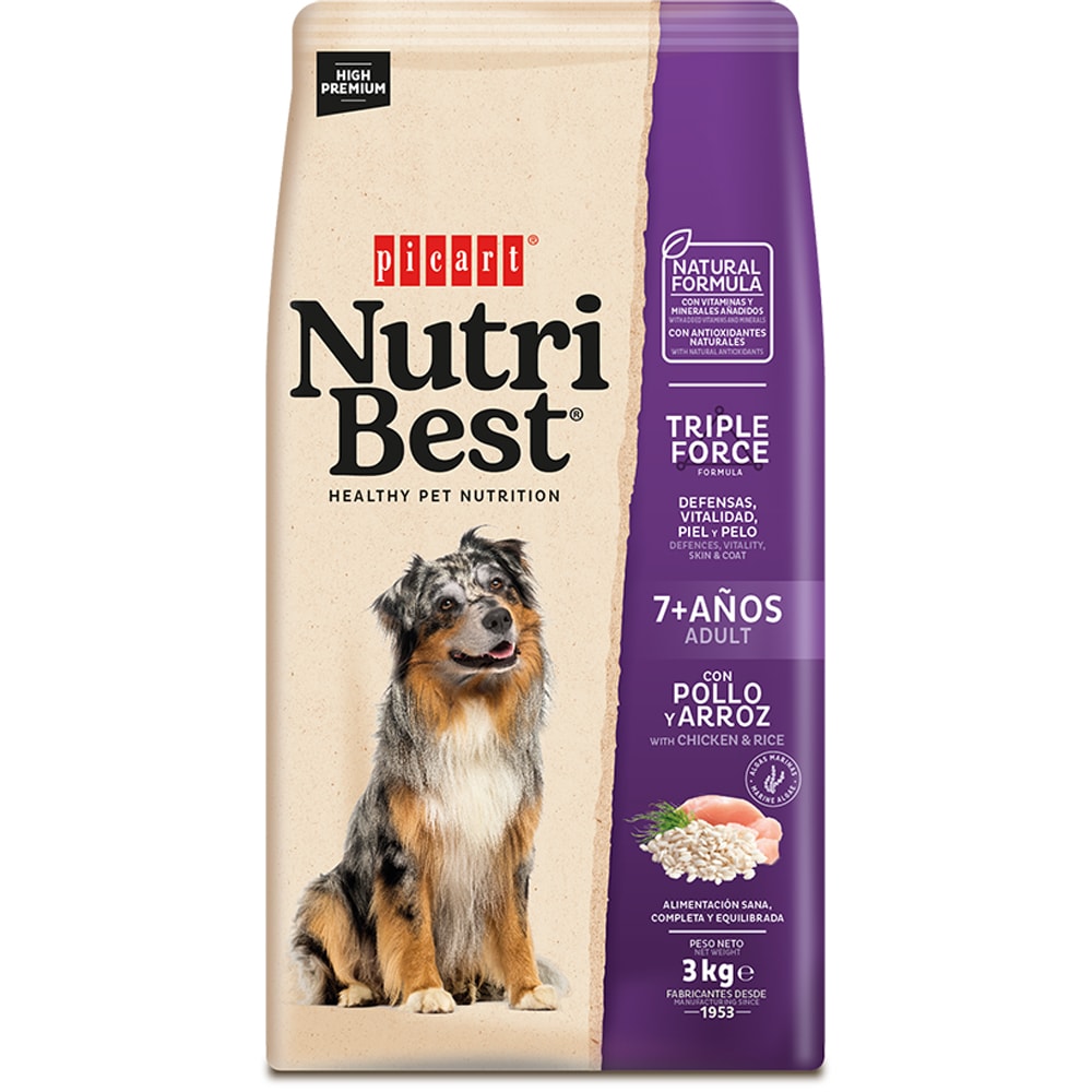 Hrana uscata pentru caini NUTRIBEST, Senior, Pui si Orez, 3 kg
