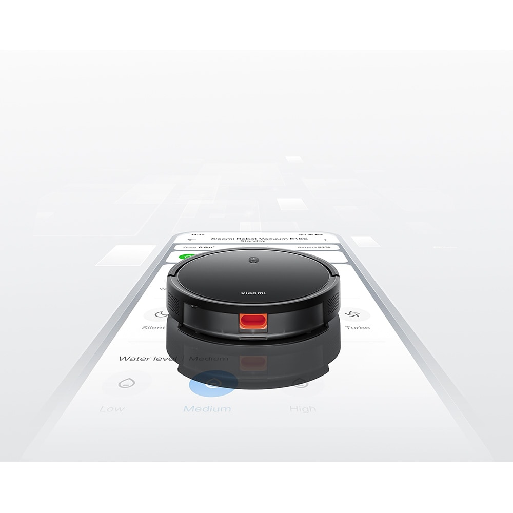 Aspirator robot XIAOMI E10C BHR7725EU, 0.4l, 14.4V, autonomie max 110 min, Wi-Fi, functie mop, negru