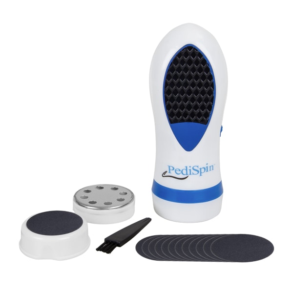 Pila electrica MEDIASHOP Pedi Spin M5175, 2 viteze, baterie, alb