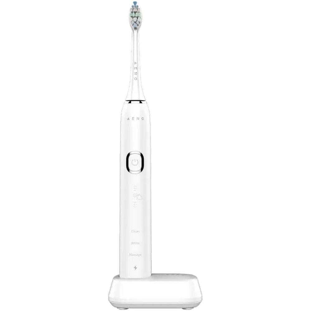 Periuta de dinti electrica AENO ADB0003, 46000 miscari/min, 3 programe, 4 capete, alb