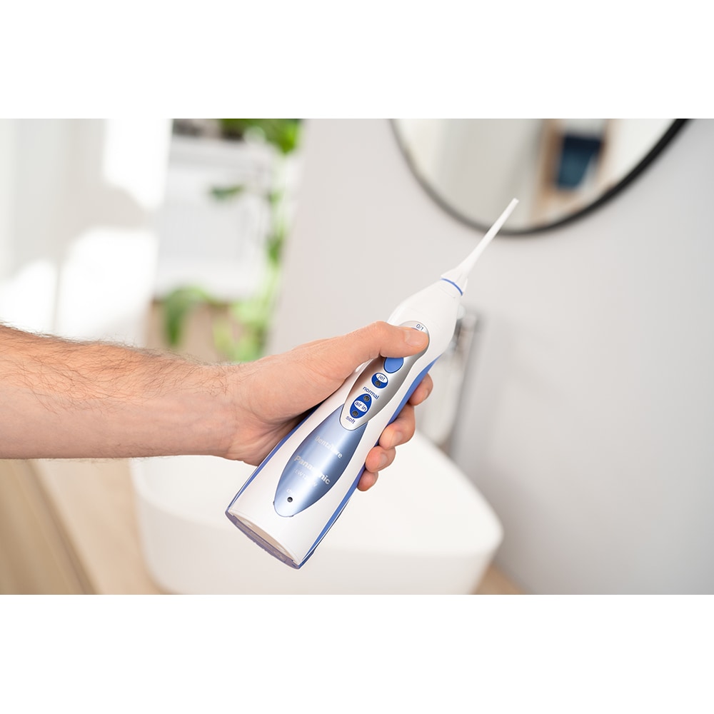 Irigator bucal PANASONIC EW1211W845, 3 viteze, 130ml, alb-albastru
