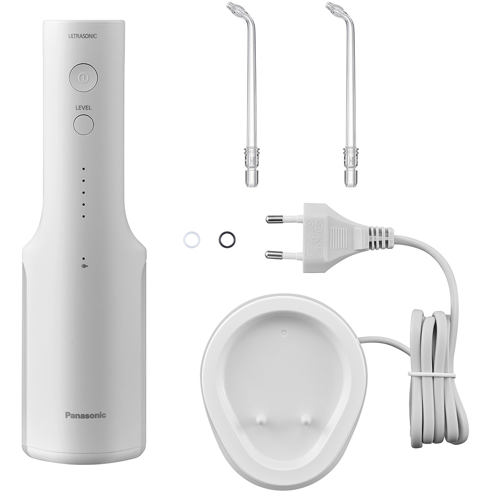 Irigator bucal PANASONIC Ultrasonic EW-DJ66-W303, 5 viteze, 2 capete, 200 ml, alb