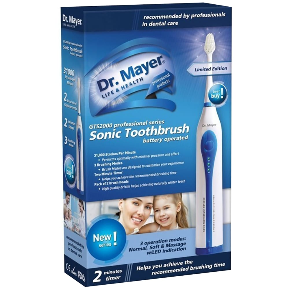 Periuta de dinti electrica DR. MAYER GTS2000, 31000 oscilatii/minut, alb-albastru