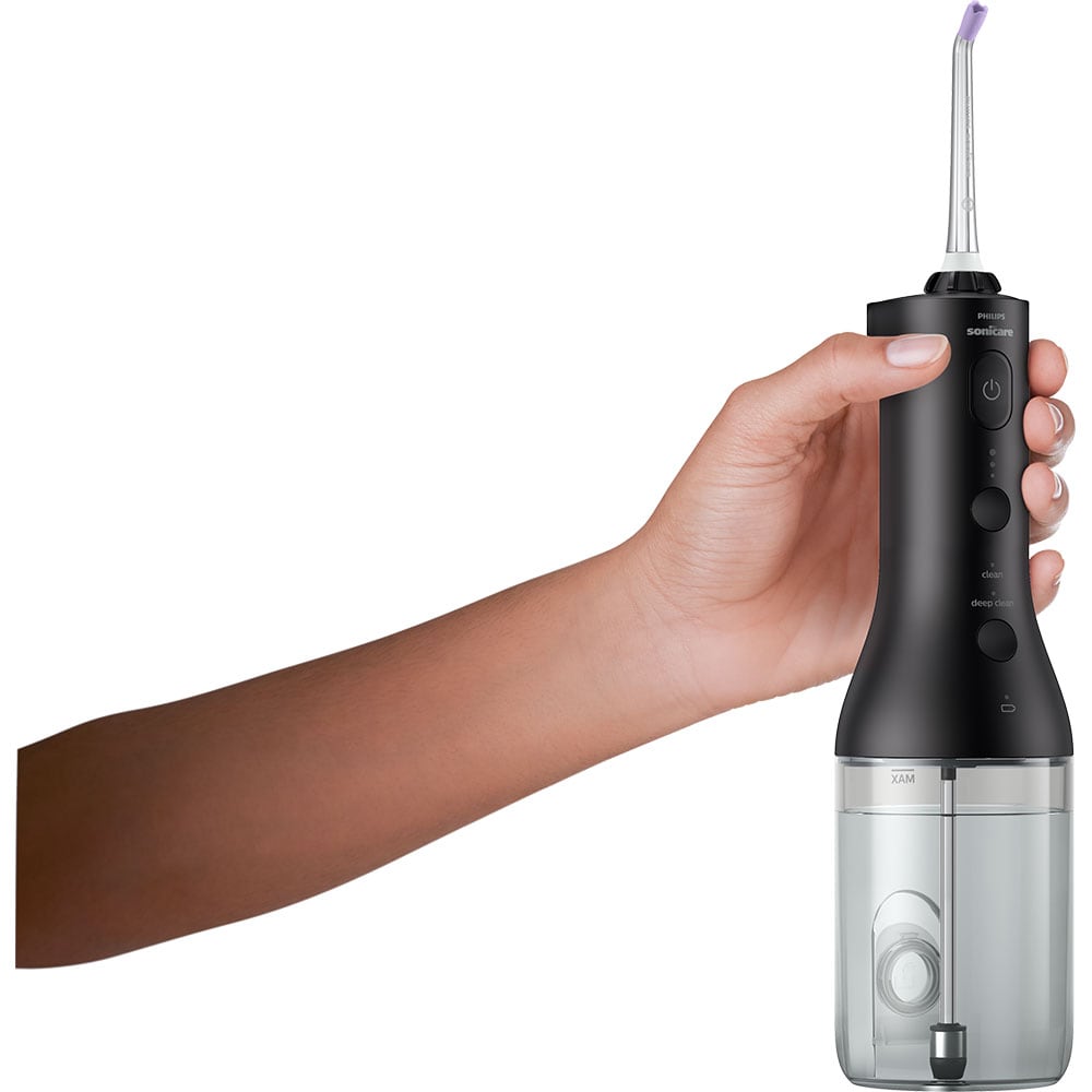 Set irigator bucal PHILIPS 3000 Power Flosser, 3 viteze, negru + Periuta de dinti electrica PHILIPS Sonicare 9000 DiamondClean, Bluetooth, 4 programe, 1 capat, negru
