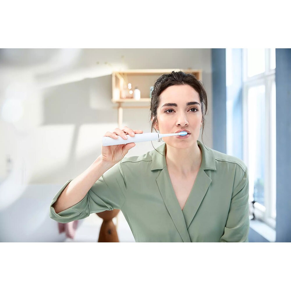Set 2 Periute de dinti electrice PHILIPS Sonicare ExpertClean 7300 HX9611/19, 3 programe, 62000 miscari/min, 4 capete, alb