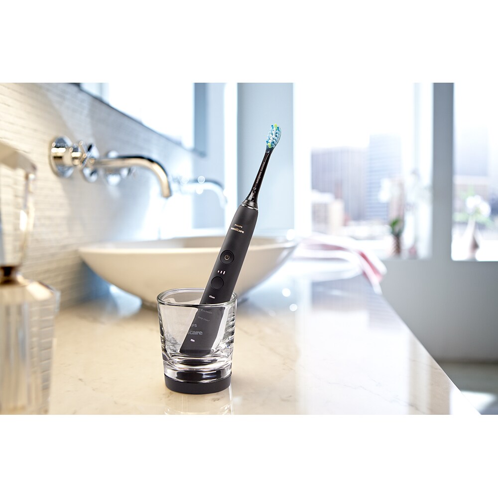 Periuta de dinti electrica PHILIPS DiamondClean 9000 HX9911/09, 62000 miscari/min, 4 programe, 1 capat, negru