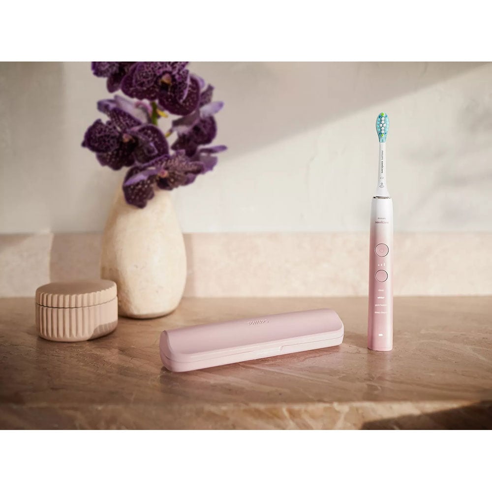 Periuta de dinti electrica PHILIPS Sonicare DiamondClean Series 9000 HX9911/84, 62000 miscari/min, 4 programe, 1 capat, roz