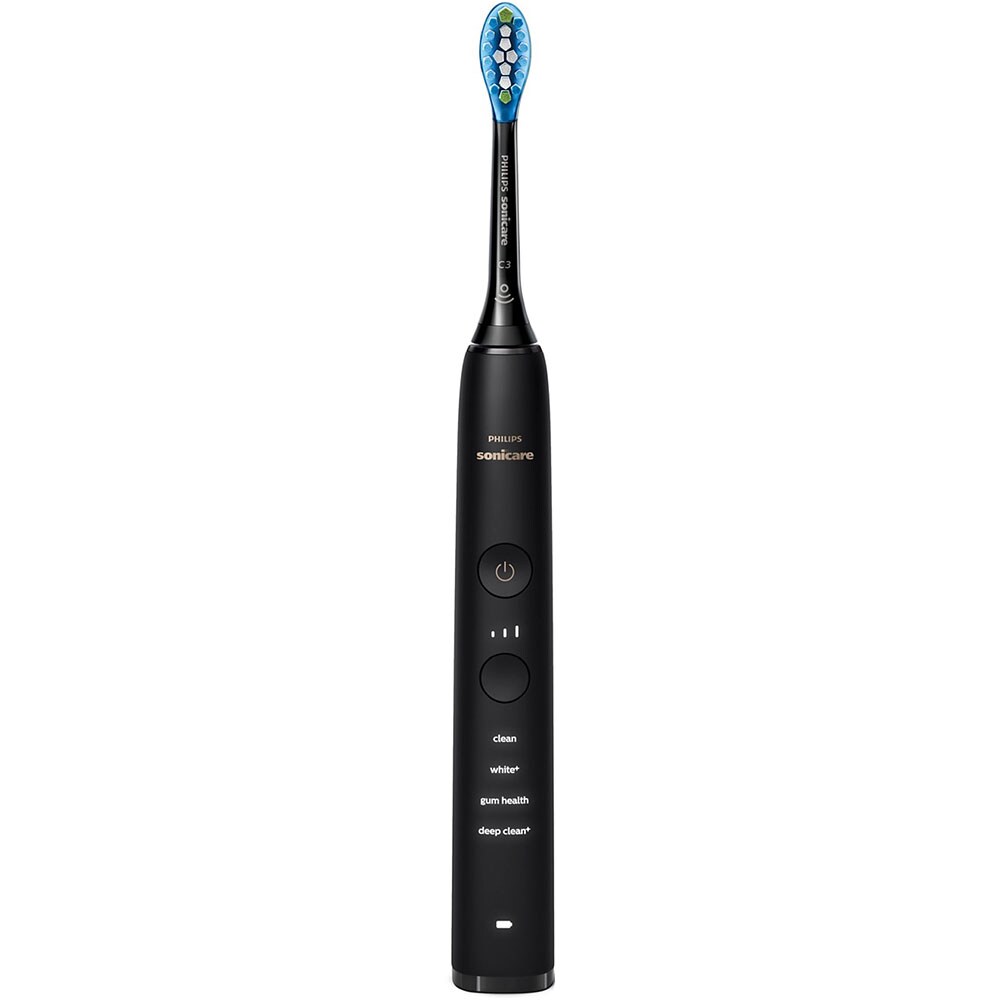 Set 2 Periute de dinti electrice PHILIPS Sonicare Diamondclean 9000, 4 programe, 62000 miscari/min, 2 capate, negru