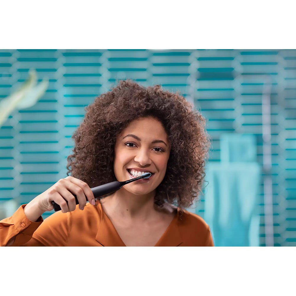 Set 2 Periute de dinti electrice PHILIPS Sonicare Diamondclean 9000, 4 programe, 62000 miscari/min, 2 capate, negru