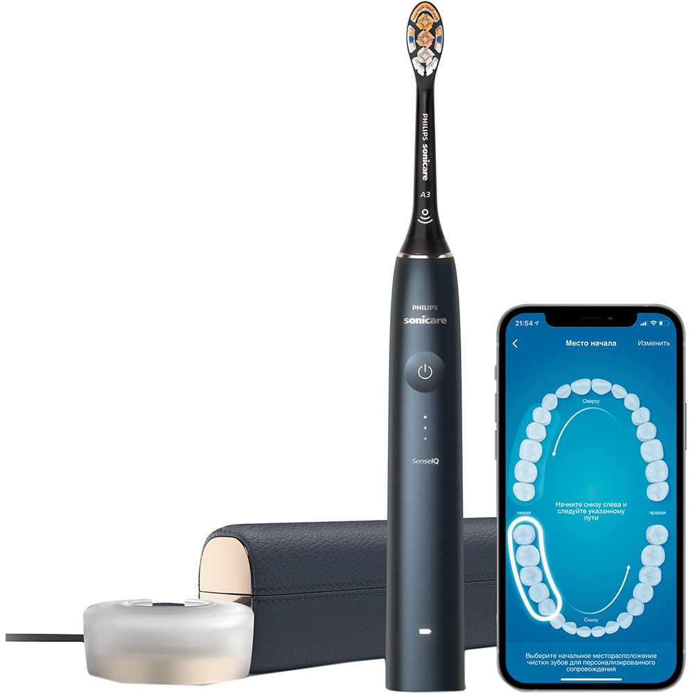 Periuta de dinti electrica PHILIPS Sonicare Prestige 9900 HX9992/12, 5 programe, 62000 miscari/min, 1 capat, Midnight Blue