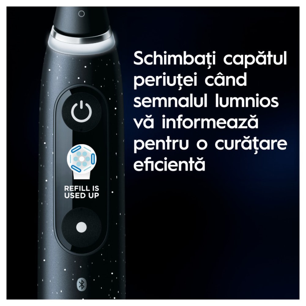 Periuta de dinti electrica ORAL-B iO10, Bluetooth, Curatare 3D, Inteligenta artificiala, 7 programe, 1 capat, negru