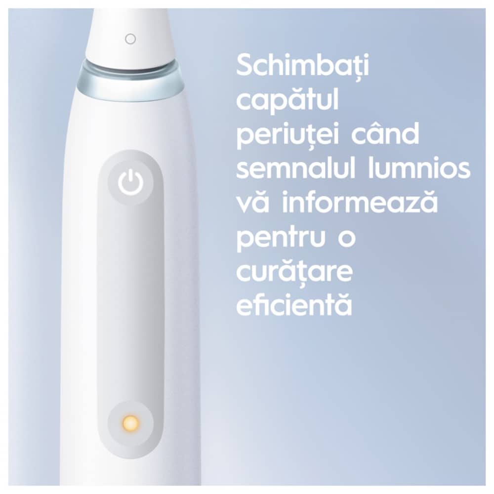Set 2 periute de dinti electrice ORAL-B iO 4, Bluetooth, 40000 pulsatii/min, Curatare 3D, 4 programe, 2 capate, alb-negru