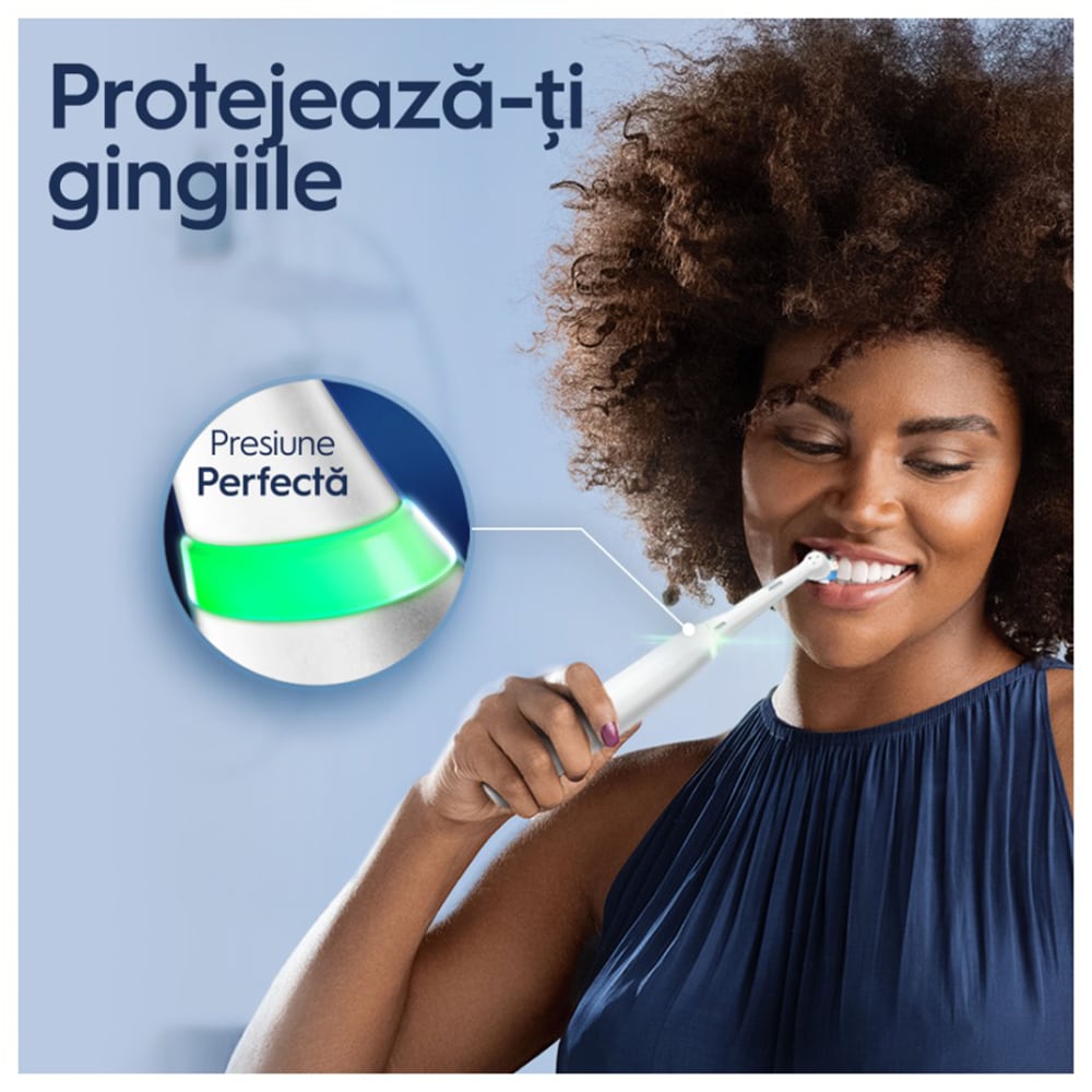 Set 2 periute de dinti electrice ORAL-B iO 4, Bluetooth, 40000 pulsatii/min, Curatare 3D, 4 programe, 2 capate, alb-negru