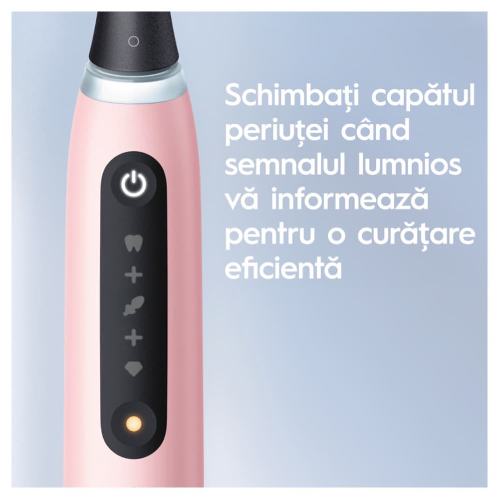 Periuta de dinti electrica ORAL-B iO5, Bluetooth, 40000 miscari/min, Curatare 3D, 5 programe, 1 capat, roz