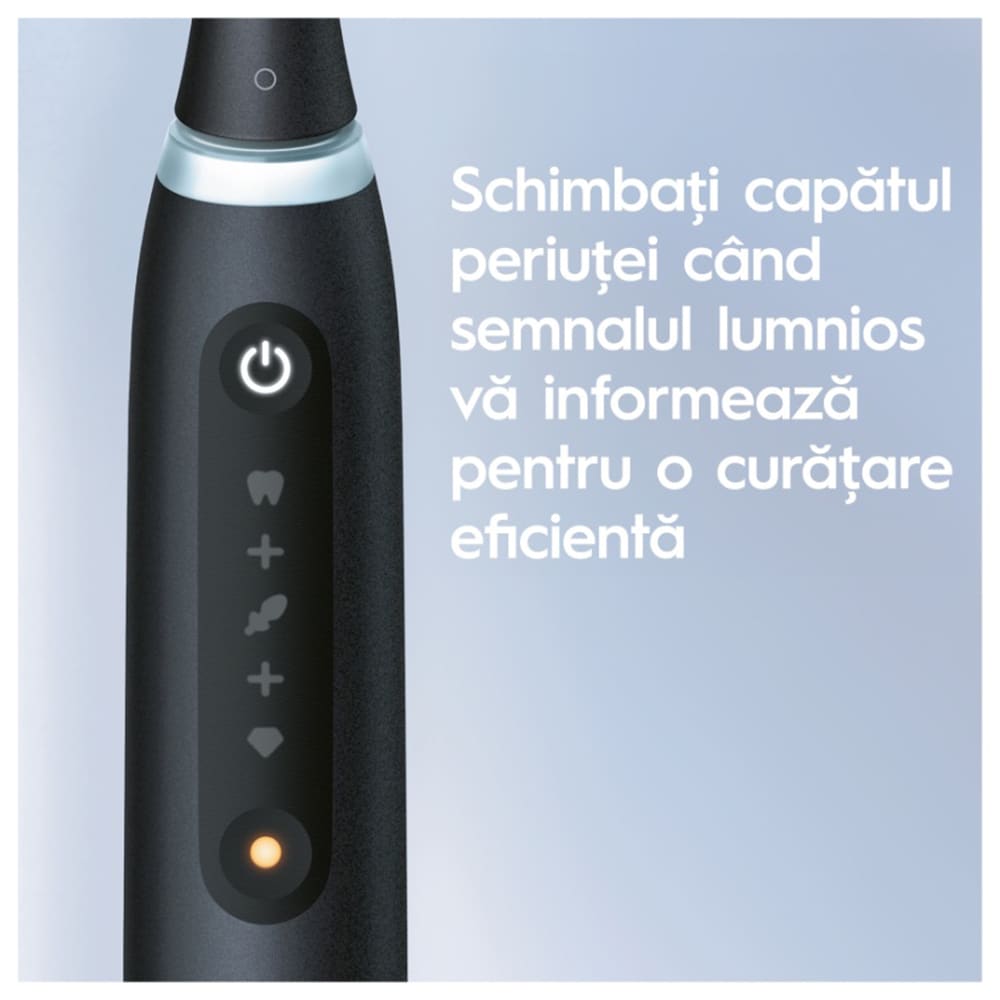 Periuta de dinti electrica ORAL-B iO5, Bluetooth, 40000 miscari/min, Curatare 3D, 5 programe, 1 capat, negru