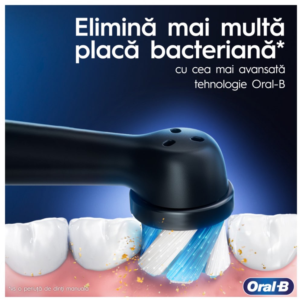 Periuta de dinti electrica ORAL-B iO5, Bluetooth, 40000 miscari/min, Curatare 3D, 5 programe, 1 capat, negru