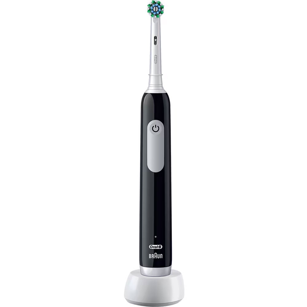 Set Periuta de dinti electrica pentru copii ORAL-B Pro Lion King, 20000 pulsatii/min, Curatare 2D, 2 programe, 1 capat, rosu + Periuta de dinti electrica ORAL-B Pro 1, 1 capat, negru