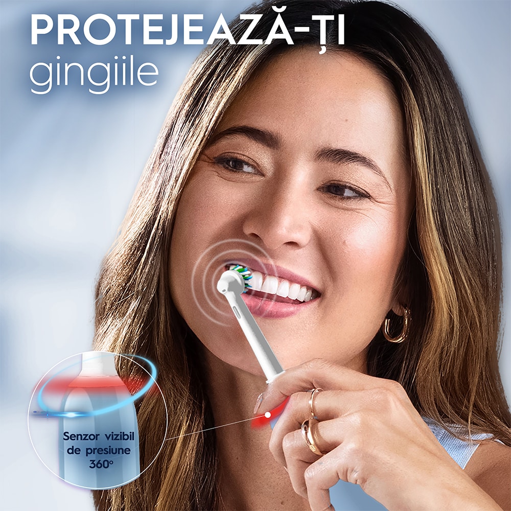 Periuta de dinti electrica ORAL-B Pro 3, 9900 miscari/min, Curatare 3D, 3 programe, 1 capat, turcoaz
